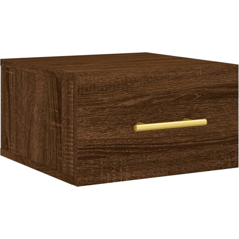 vidaXL - Nachtkastje - wandgemonteerd - 35x35x20 - cm - bruin - eikenkleur vidaXL - Nachtkastje - wandgemonteerd - 35x35x20 - cm - bruin - eikenkleur afbeelding 1