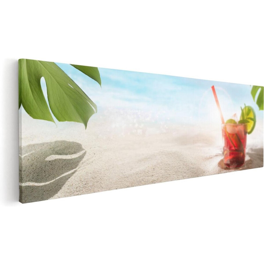 Artaza Canvas Schilderij Cocktail Mix Drankje op het Strand  - 120x40 - Groot - Foto Op Canvas - Canvas Print afbeelding 1