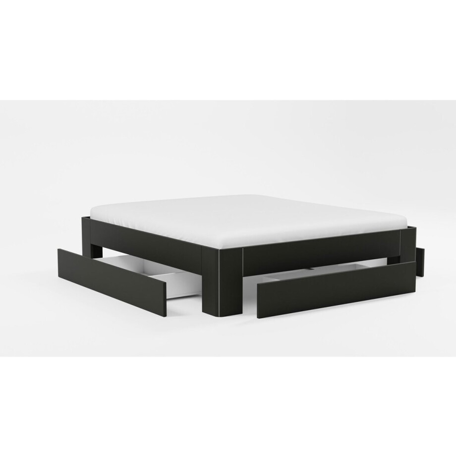 B Bright Bed Fresh 500 met 3 opbergladen - 160 x 200 cm - zwart B Bright Bed Fresh 500 met 3 opbergladen - 160 x 200 cm - zwart afbeelding 1
