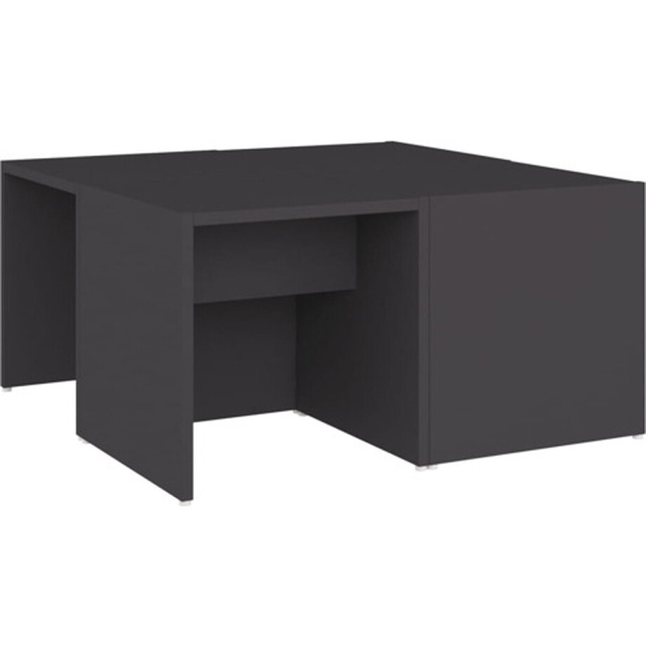 vidaXL - Salontafels - 4 - st - 33x33x33 - cm - bewerkt - hout - grijs vidaXL - Salontafels - 4 - st - 33x33x33 - cm - bewerkt - hout - grijs afbeelding 1