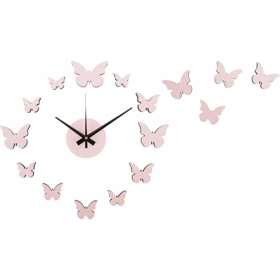Karlsson Wandklok Diy Butterfly - Roze - Ø35cm - Wandklok Scandinavisch afbeelding 1