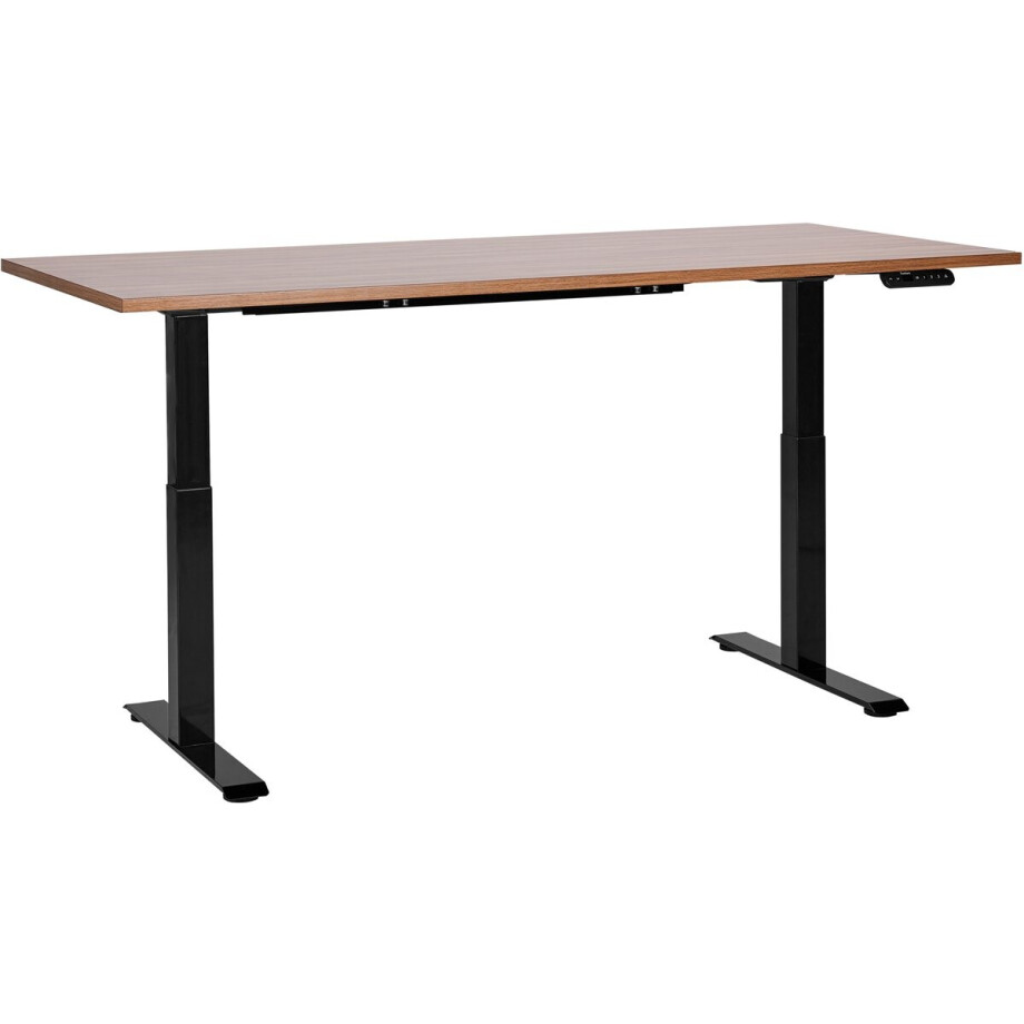 DESTINES - Elektrisch bureau - Donkerhout/Zwart- 180 cm - MDF DESTINES - Elektrisch bureau - Donkerhout/Zwart- 180 cm - MDF afbeelding 1