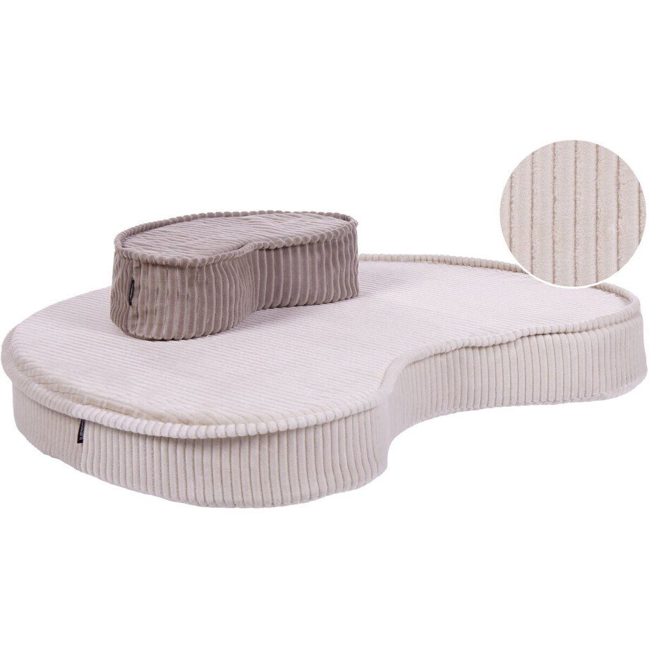 BELIANI NILI - Vloerkussen - Lichtbeige - Fluweel BELIANI NILI - Vloerkussen - Lichtbeige - Fluweel afbeelding 1