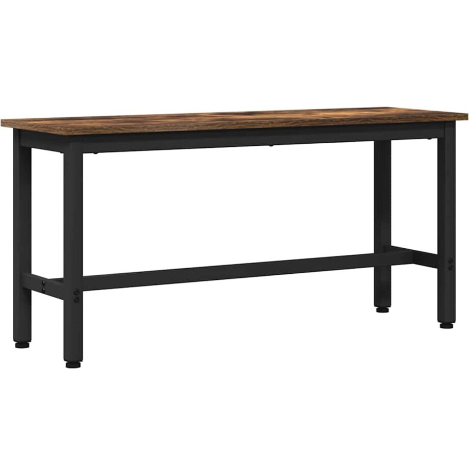 vidaXL - Eetbank - Rook - Eiken - 100 - x - 32,5 - x - 48,5 - cm afbeelding 1