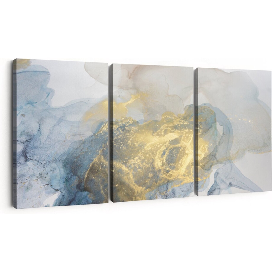 Artaza Canvas Schilderij Drieluik Abstracte Kunst van Grijze Gouden Marmer - 90x40 - Foto Op Canvas - Canvas Print Artaza Canvas Schilderij Drieluik Abstracte Kunst van Grijze Gouden Marmer - 90x40 - Foto Op Canvas - Canvas Print afbeelding 1