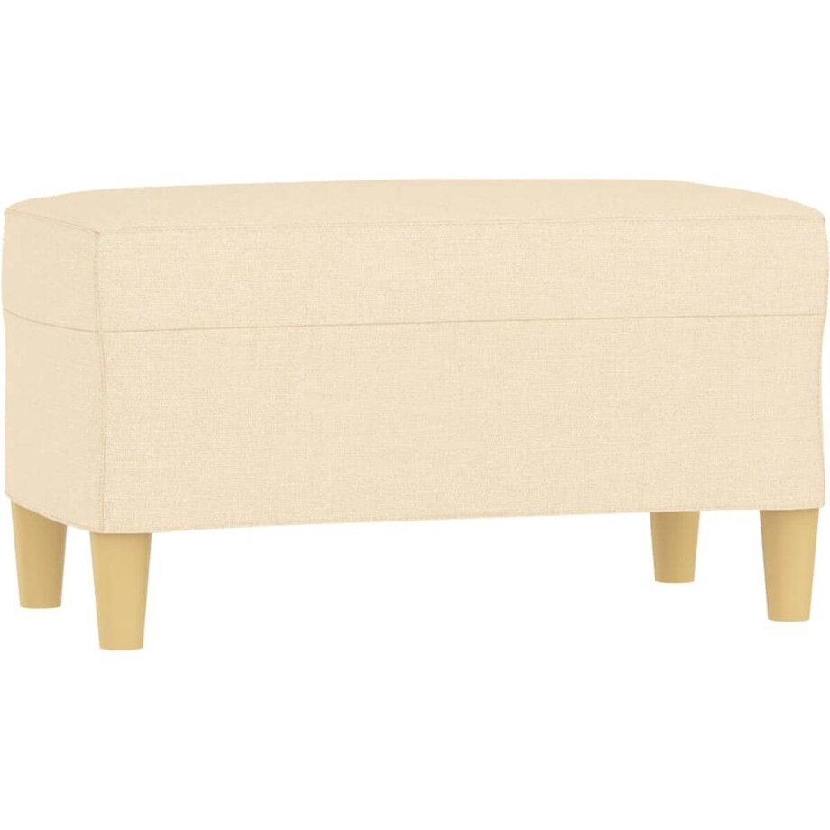 vidaXL Bankje - 70x35x41 cm - Stof - Crèmekleurig Bankje - Stoffen Bankje - Creme Bankje - Kleine Bank - Bijzettafel vidaXL Bankje - 70x35x41 cm - Stof - Crèmekleurig Bankje - Stoffen Bankje - Creme Bankje - Kleine Bank - Bijzettafel afbeelding 1