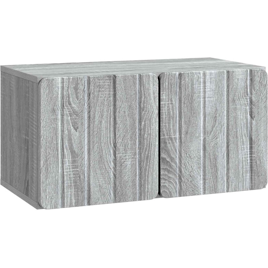 vidaXL - Wandmontage - TV-kast - Grijs - sonoma - 59,5 - x - 31 - x - 30 - cm - Bewerkt - hout afbeelding 1