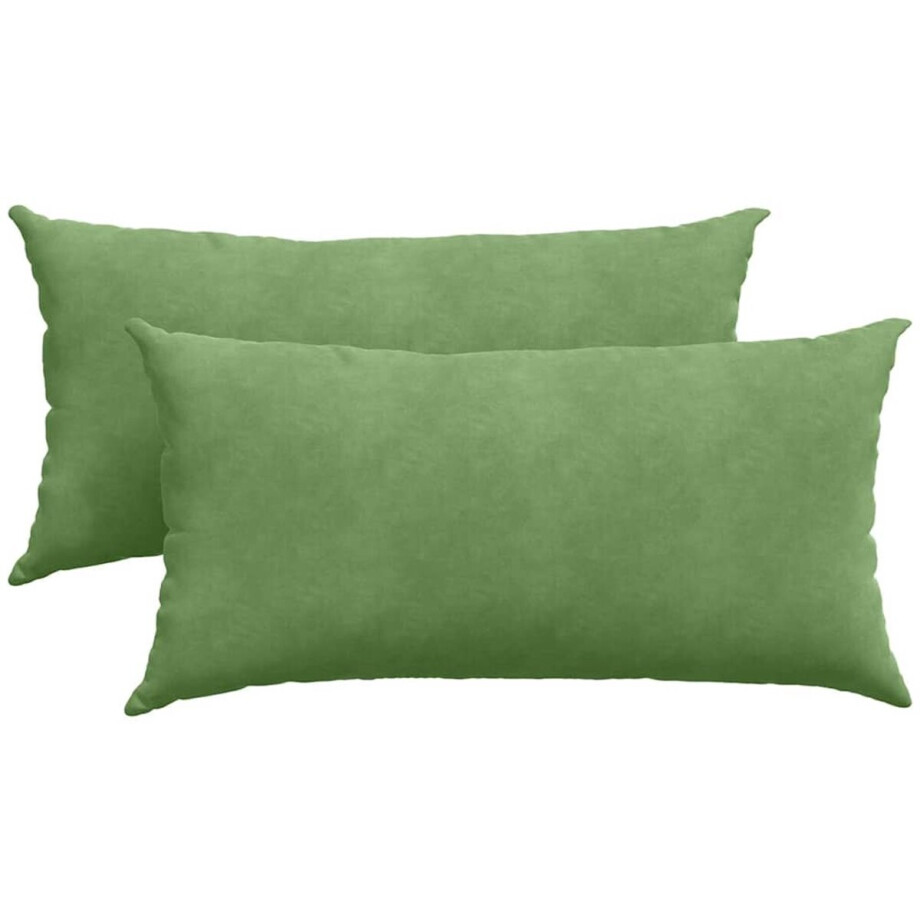 vidaXL - Zitkussens - 2 - pcs - Lichtgroen - 80 - x - 40 - cm - Corduroy - stof vidaXL - Zitkussens - 2 - pcs - Lichtgroen - 80 - x - 40 - cm - Corduroy - stof afbeelding 1