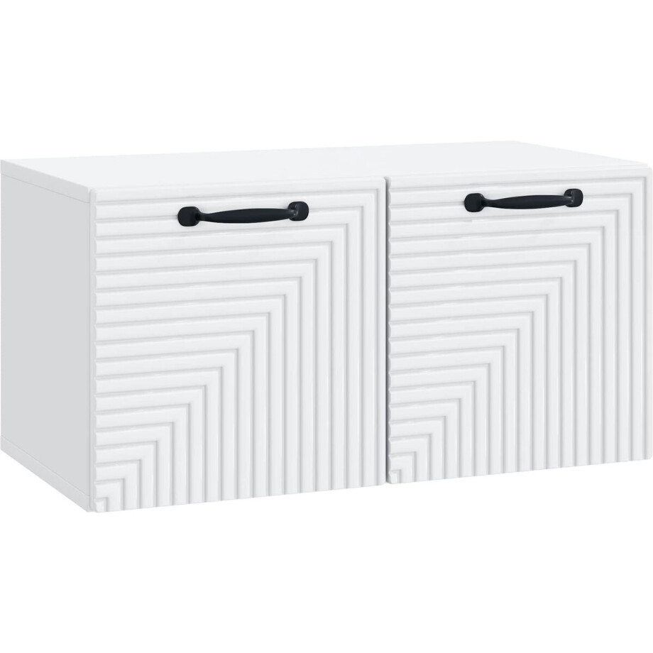 vidaXL - Wandmontage - TV-kast - Wit - 59,5 - x - 31 - x - 30 - cm - Bewerkt - hout afbeelding 1