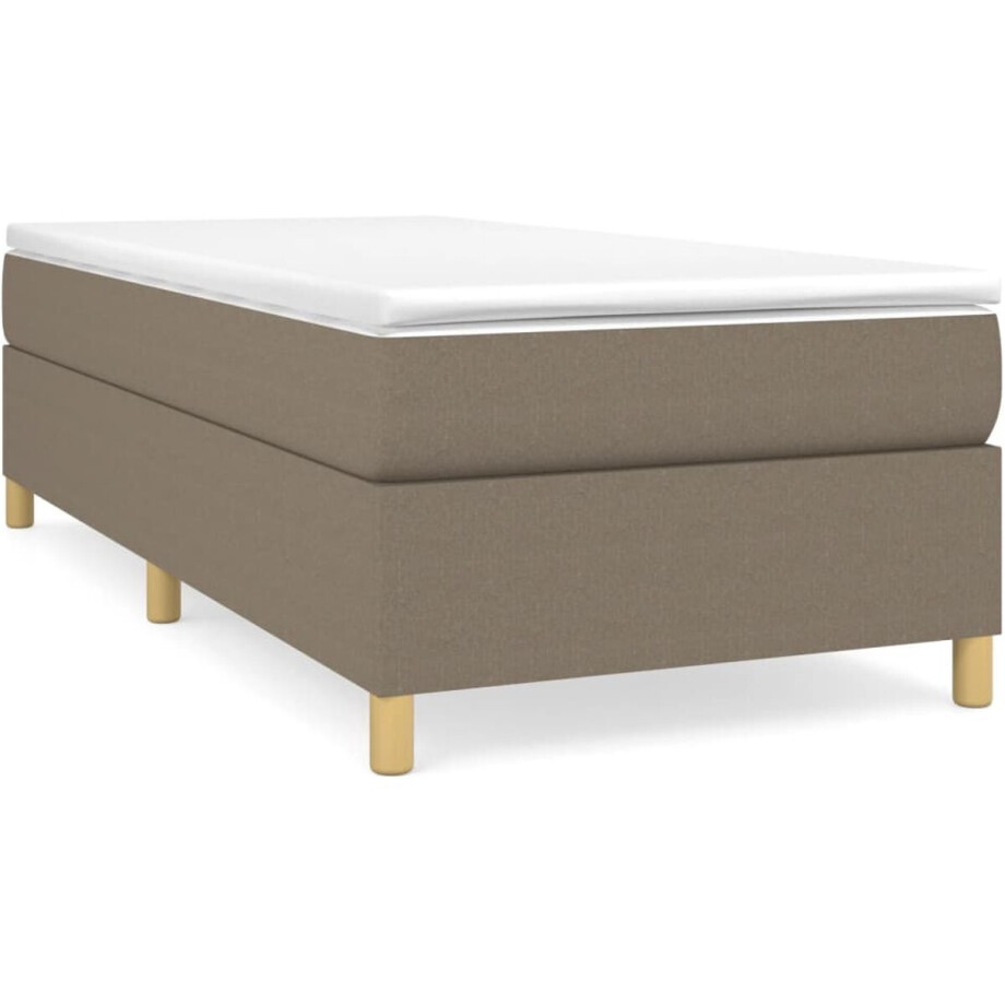 vidaXL - Boxspring - bed - 90x190 - cm - stof - taupe afbeelding 1