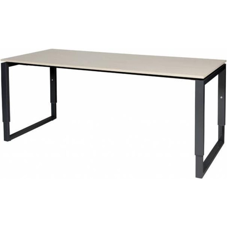 Verstelbaar Bureau - Plus 180x80 Eiken - zwart frame Verstelbaar Bureau - Plus 180x80 Eiken - zwart frame afbeelding 1