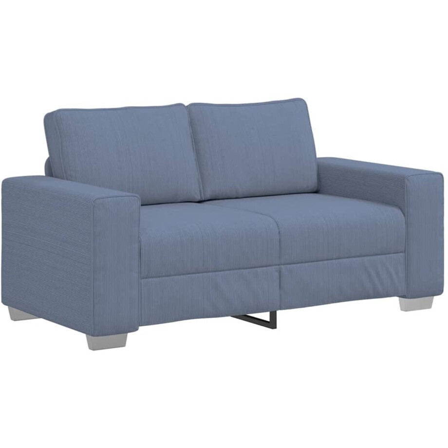 vidaXL - Loveseat - Sofa - Blauw - 120 - cm - Corduroy - Stof afbeelding 1