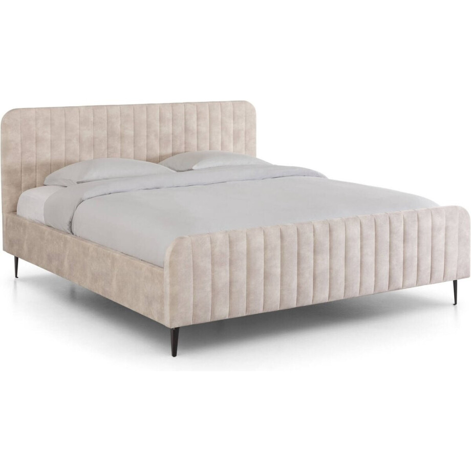 Goossens Bedframe Attent, 180 x 200 cm Velvet Adore 01 naturel Goossens Bedframe Attent, 180 x 200 cm Velvet Adore 01 naturel afbeelding 1