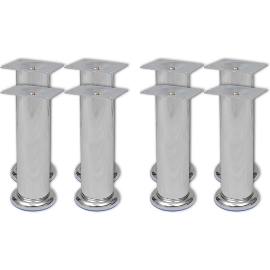 vidaXL - Bankpoten - 8 - st - rond - 180 - mm - chroomkleurig afbeelding 1