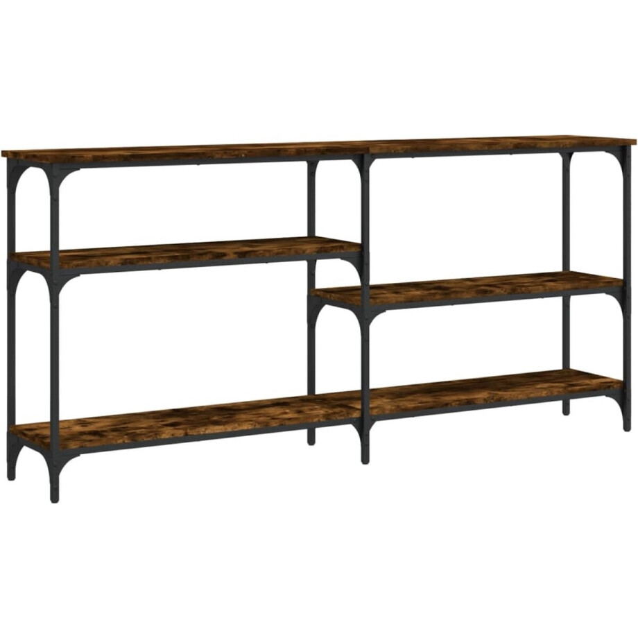 vidaXL - Wandtafel - 160x29x75 - cm - bewerkt - hout - gerookt - eikenkleurig vidaXL - Wandtafel - 160x29x75 - cm - bewerkt - hout - gerookt - eikenkleurig afbeelding 1