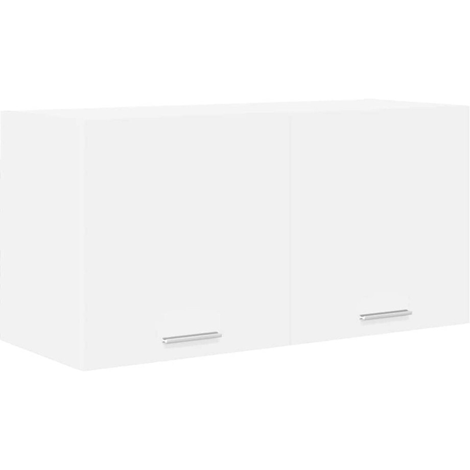 vidaXL - Hangkast - met - opslag - Wit - 80 - x - 31 - x - 40 - cm - Bewerkt - hout afbeelding 1