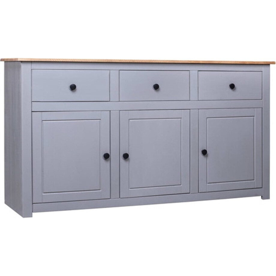 vidaXL - Dressoir - Panama - Range - 135x40x80 - cm - massief - grenenhout - grijs vidaXL - Dressoir - Panama - Range - 135x40x80 - cm - massief - grenenhout - grijs afbeelding 1