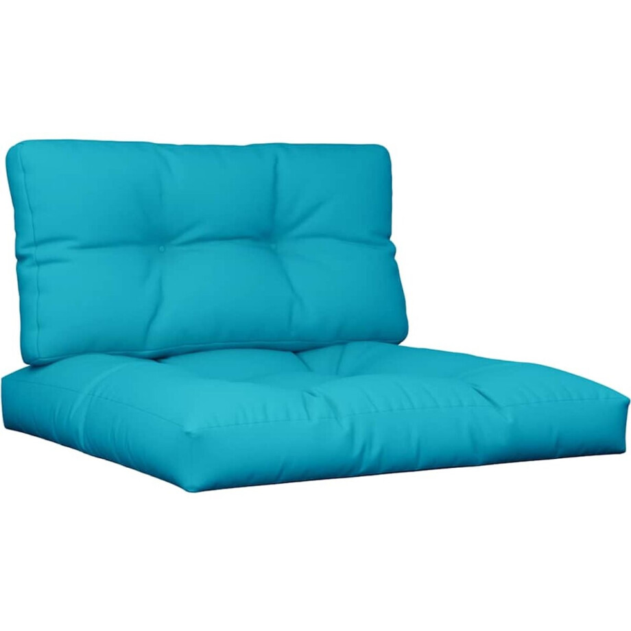 vidaXL - Palletkussens - 2 - st - stof - turquoise afbeelding 1