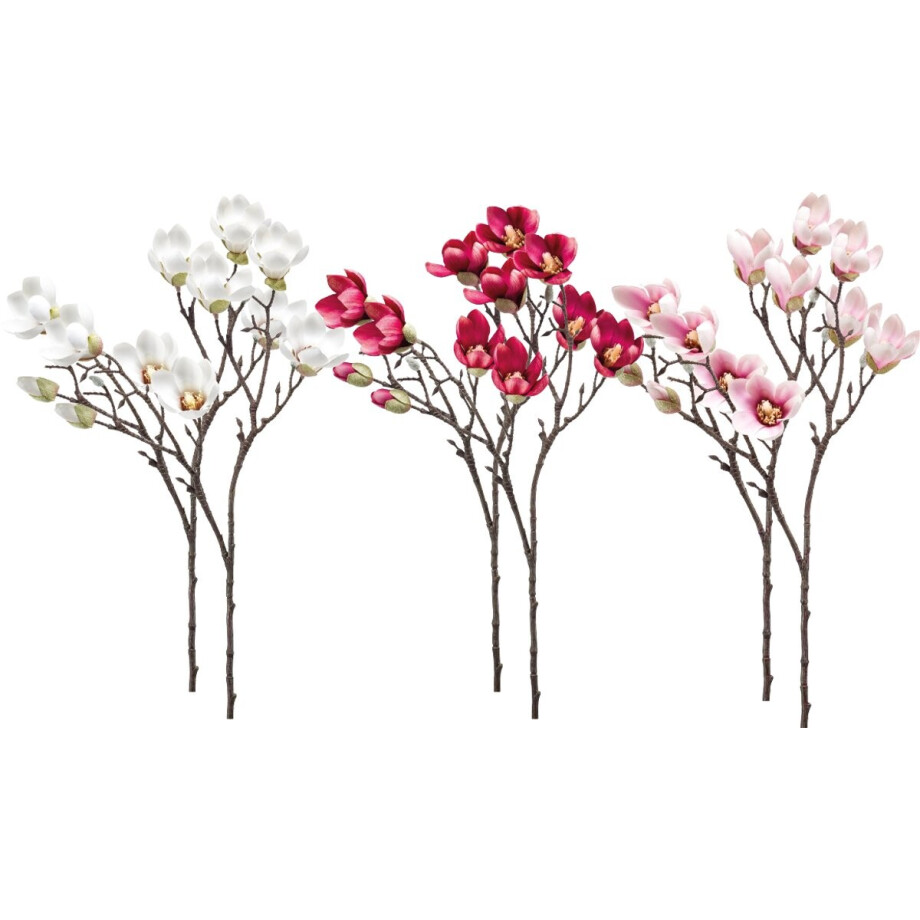 Emerald - Kunstbloem Magnolia mini 65cm - Set van 6 - Kunstplant voor binnen afbeelding 1