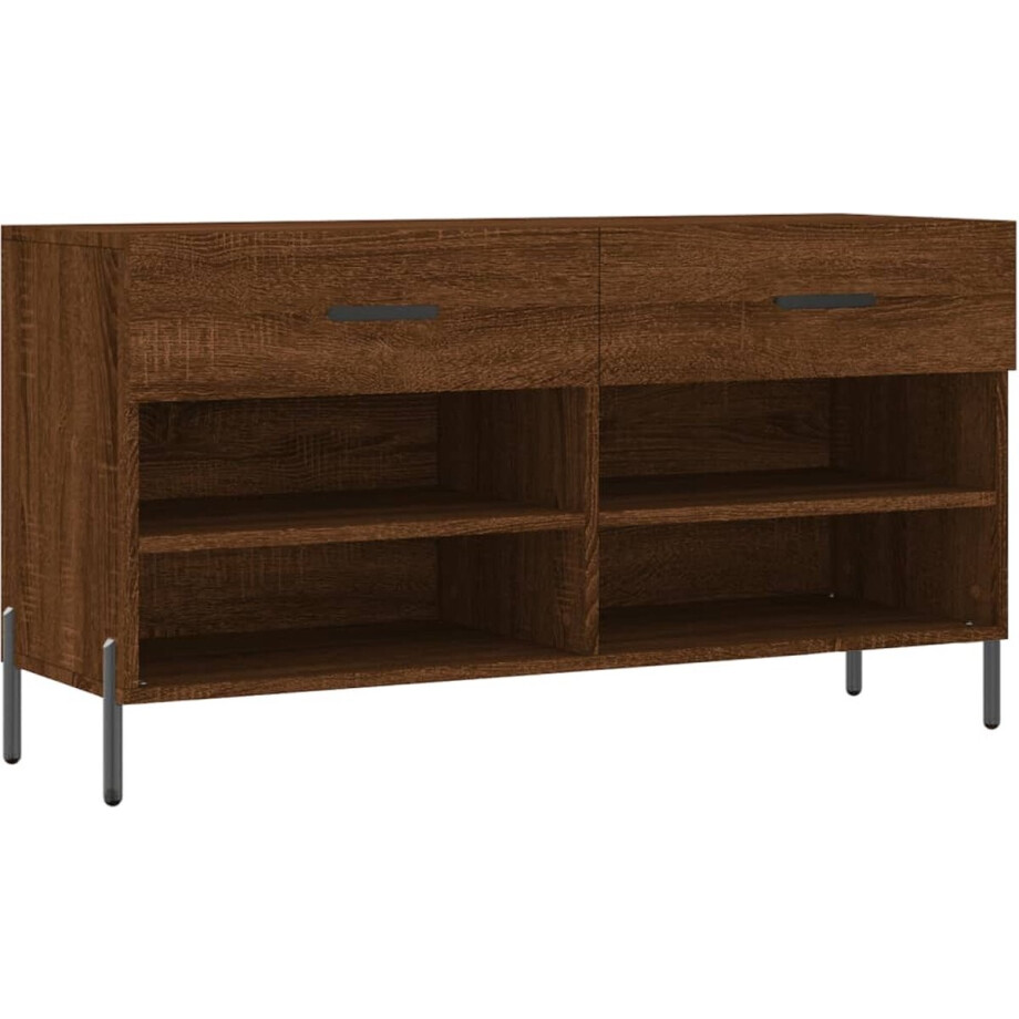 vidaXL Schoenenbank - Sonoma Eikenkleur - 102x35x55 cm Schoenenbank - Houten Bank - Schoenen Kast - Bergruimte - Scandinavisch Design vidaXL Schoenenbank - Sonoma Eikenkleur - 102x35x55 cm Schoenenbank - Houten Bank - Schoenen Kast - Bergruimte - Scandinavisch Design afbeelding 1