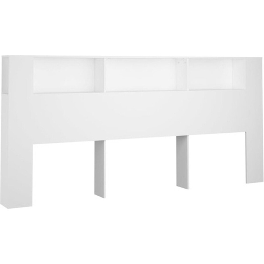 vidaXL - Hoofdbordkast - 220x18,5x104,5 - cm - wit afbeelding 1
