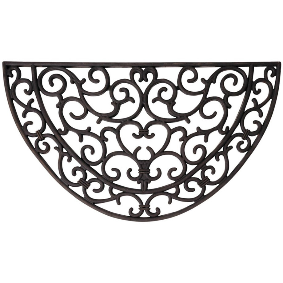 Esschert Design Deurmat - 2x - rubber - schoonloopmat - halfrond - 68 x 40 cm - Deurmatten schoonloopmatten afbeelding 1