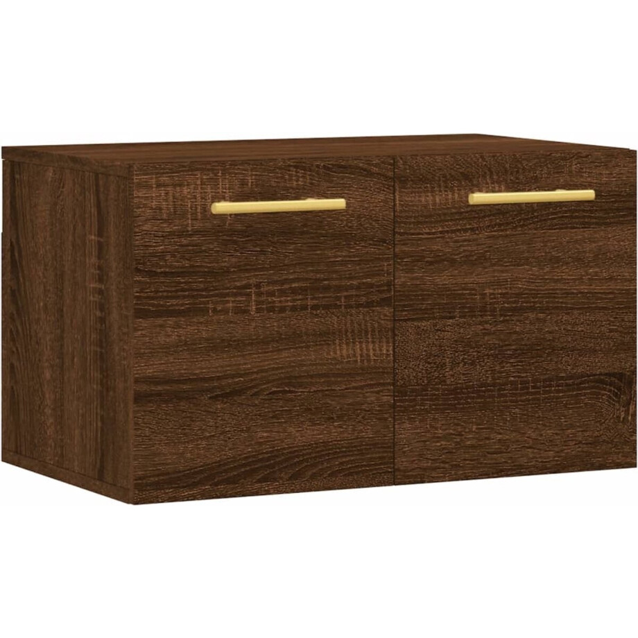 vidaXL - Wandkast - 60x36,5x35 - cm - bewerkt - hout - bruin - eikenkleur afbeelding 1