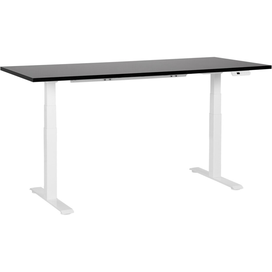 DESTINES - Elektrisch Verstelbaar bureau - Wit/Zwart - 180 cm - MDF afbeelding 1