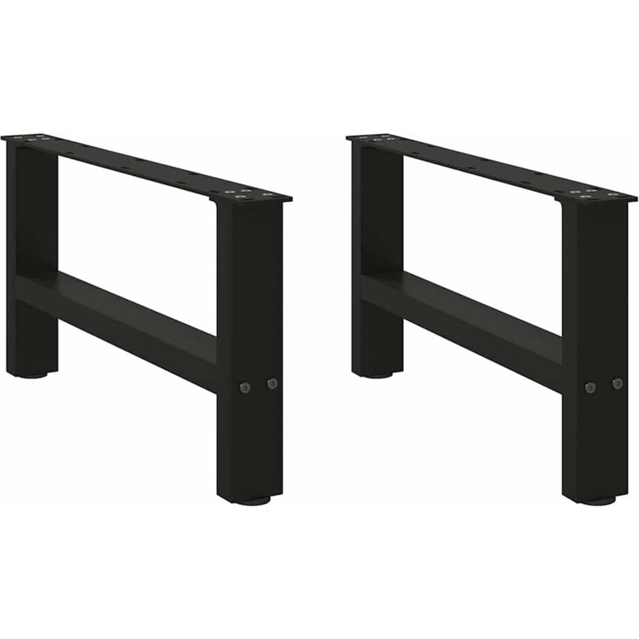 vidaXL - Salontafelpoten - 2 - st - 60x(30-31) - cm - staal - zwart afbeelding 1