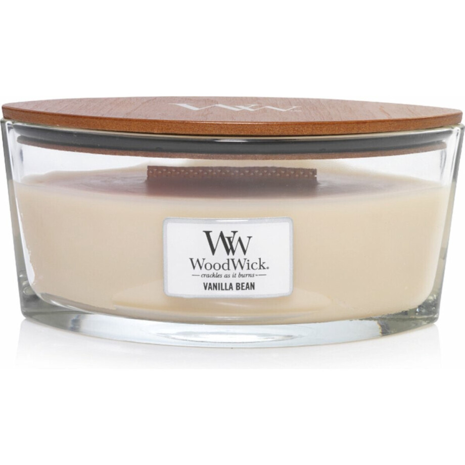 WoodWick Heartwick Flame Ellipse Geurkaars - Vanilla Bean - 50 branduren WoodWick Heartwick Flame Ellipse Geurkaars - Vanilla Bean - 50 branduren afbeelding 1