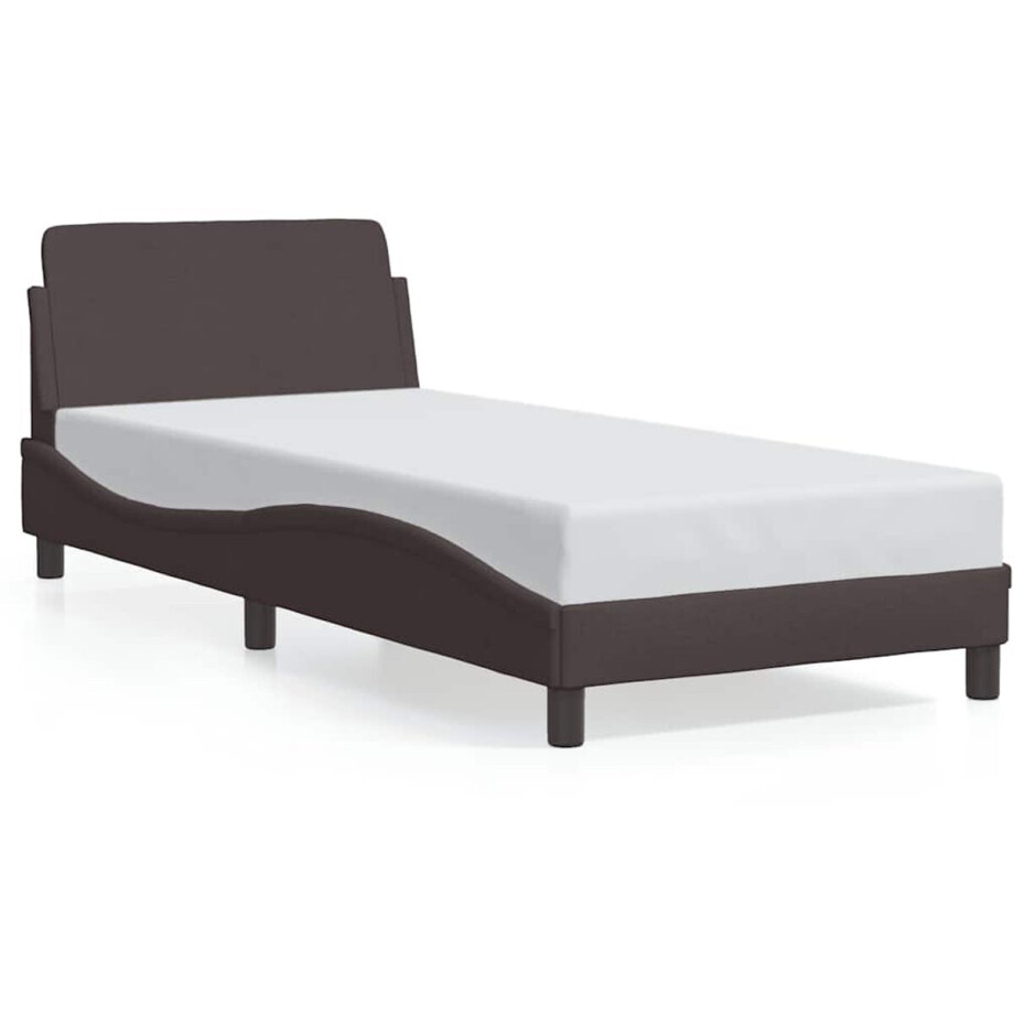 vidaXL - Bedframe - "Dover" - 80x200 - cm - stof - donkerbruin afbeelding 1
