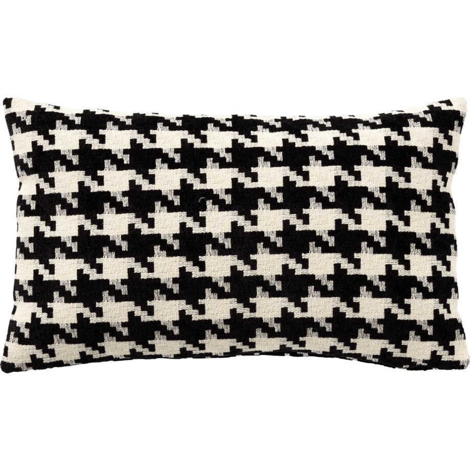 CHARLOTTE | sierkussen 30x50 cm | Raven | zwart | wit | Hoii | met duurzame kussenvulling afbeelding 1