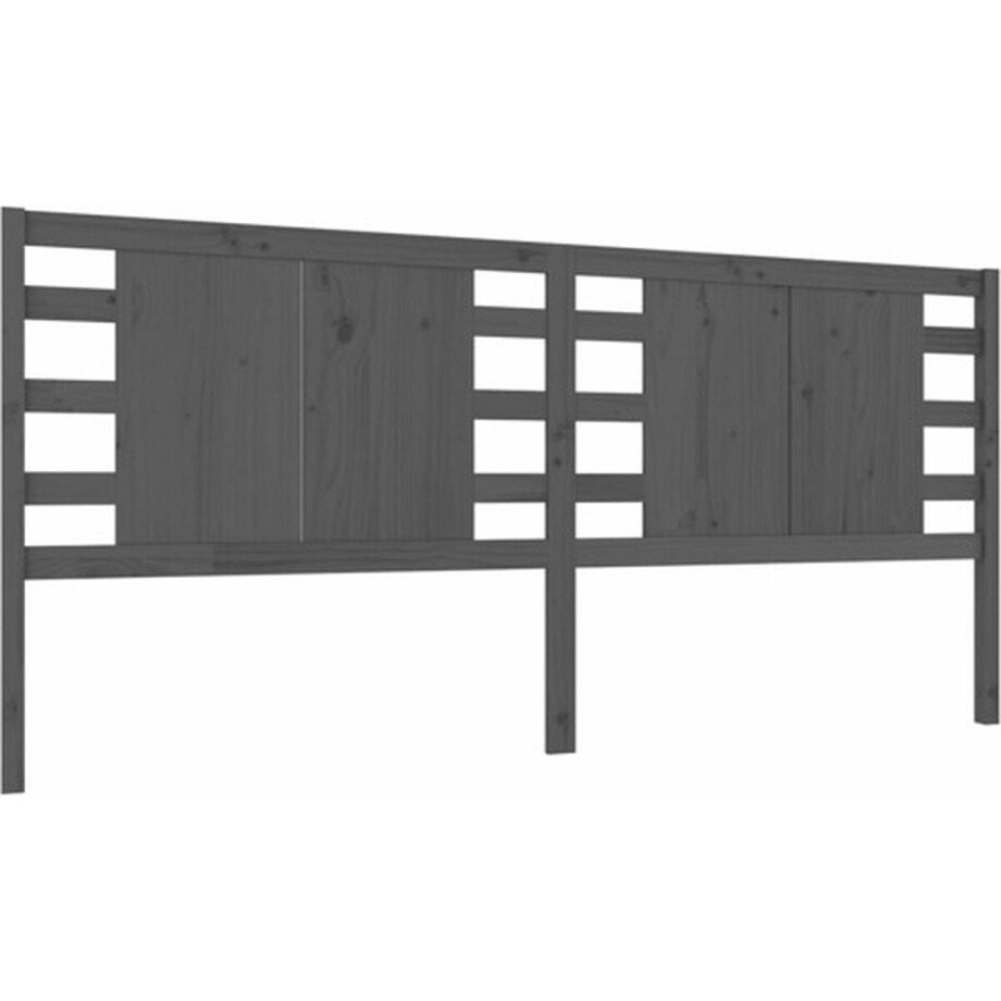 vidaXL - Hoofdbord - 126x4x100 - cm - massief - grenenhout - grijs afbeelding 1