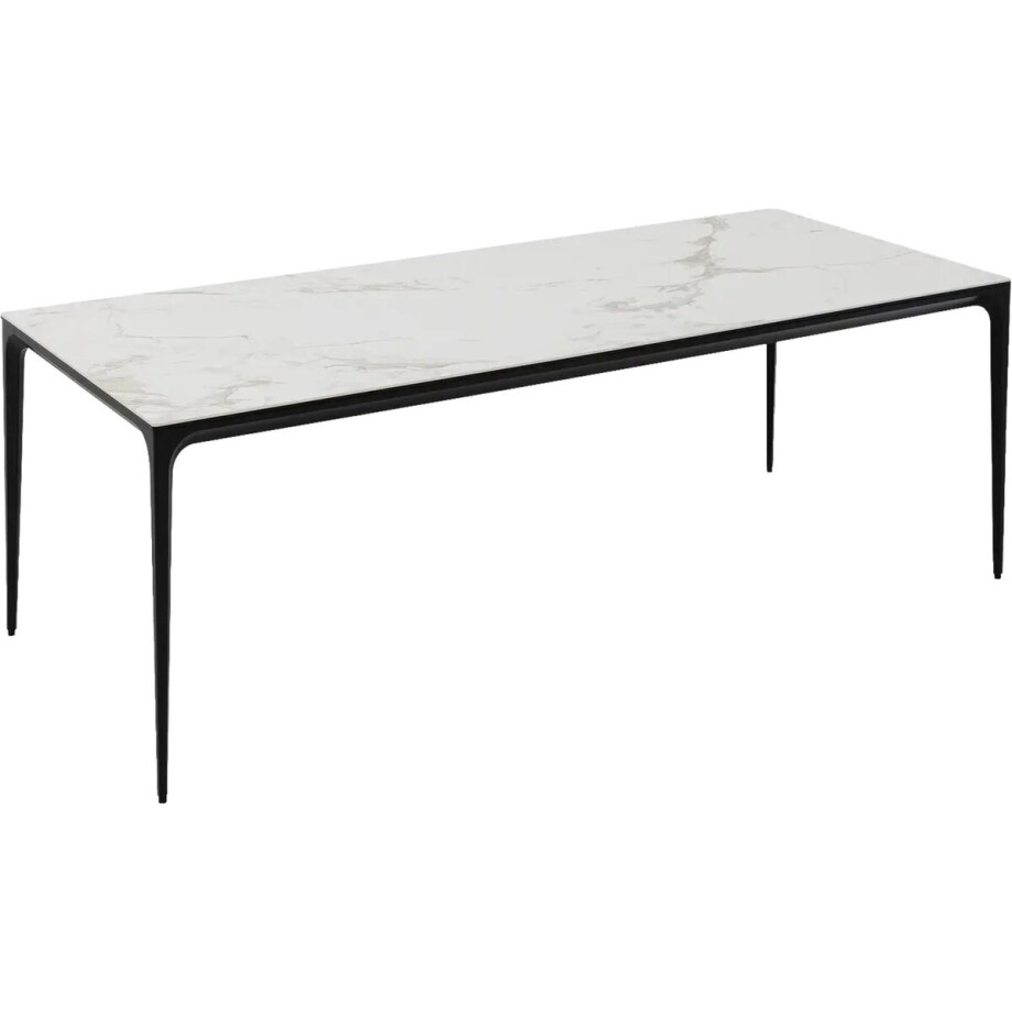 Goossens Eettafel Mundi - Keramiek - wit - 220 x 74 x 100 cm Goossens Eettafel Mundi - Keramiek - wit - 220 x 74 x 100 cm afbeelding 1