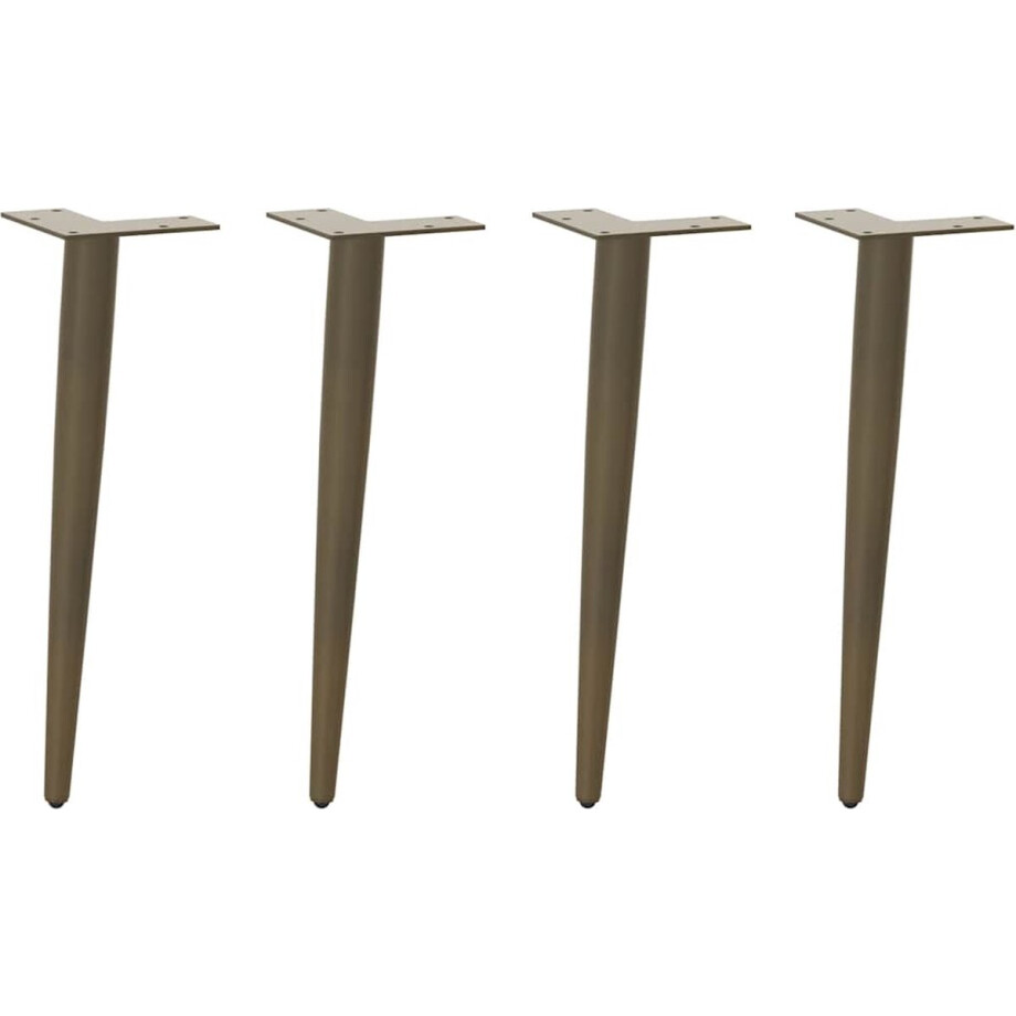 vidaXL - Salontafelpoten - conische - vorm - 4 - st - 30-31 - cm - staal - naturel afbeelding 1