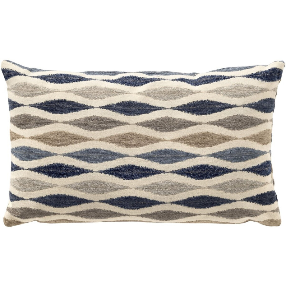 Dutch Decor TULA - kussenhoes 30x50 cm - golvend patroon - Dark Denim - multicolour - met rits - zonder binnenkussen afbeelding 1