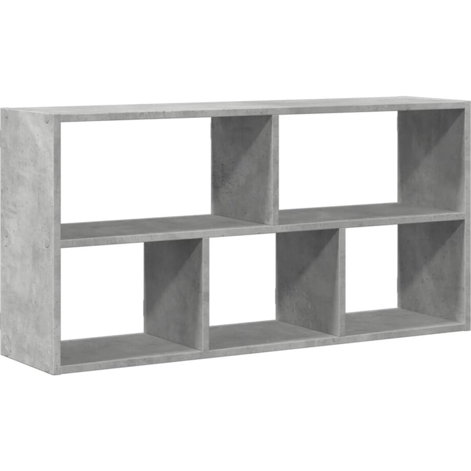 vidaXL - Wandschap - 100x25x50 - cm - bewerkt - hout - betongrijs afbeelding 1