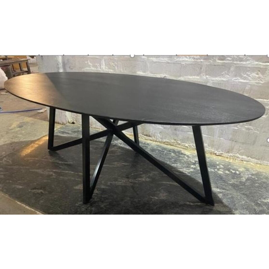 Livingfurn - Zwart Eetkamertafel Oslo - Web - Acasia Hout - 200 cm Livingfurn - Zwart Eetkamertafel Oslo - Web - Acasia Hout - 200 cm afbeelding 1