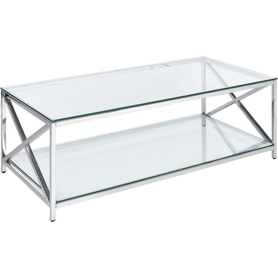 BELIANI AUDET - Salontafel - Zilver - Veiligheidsglas BELIANI AUDET - Salontafel - Zilver - Veiligheidsglas afbeelding 1