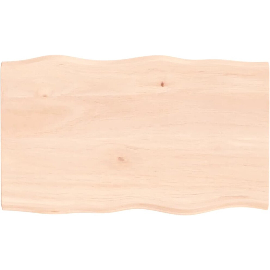 vidaXL - Tafelblad - natuurlijke - rand - 100x60x2 - cm - massief - eikenhout vidaXL - Tafelblad - natuurlijke - rand - 100x60x2 - cm - massief - eikenhout afbeelding 1