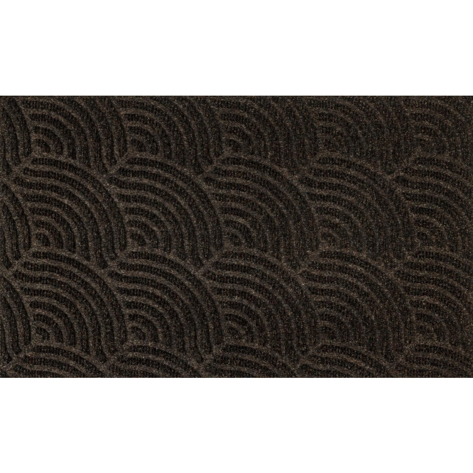 Kleen-Tex Dune Deurmat Waves - 45 x 75cm - Dark Brown afbeelding 1