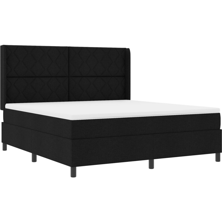 vidaXL - Boxspring - bed - met - matras - met - hoofdeinde - Zwart - 180 - x - 200 - cm - Stof vidaXL - Boxspring - bed - met - matras - met - hoofdeinde - Zwart - 180 - x - 200 - cm - Stof afbeelding 1