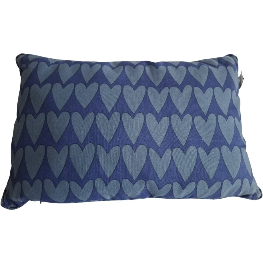 Mica Katja Hartjes-print Sierkussen 60x40 cm – Blauw – Decoratiekussen afbeelding 1