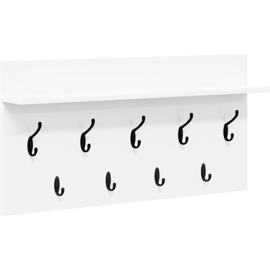 vidaXL - Wandgemonteerde - kapstok - Wit - 80 - x - 40 - x - 12 - cm - Bewerkt - hout afbeelding 1