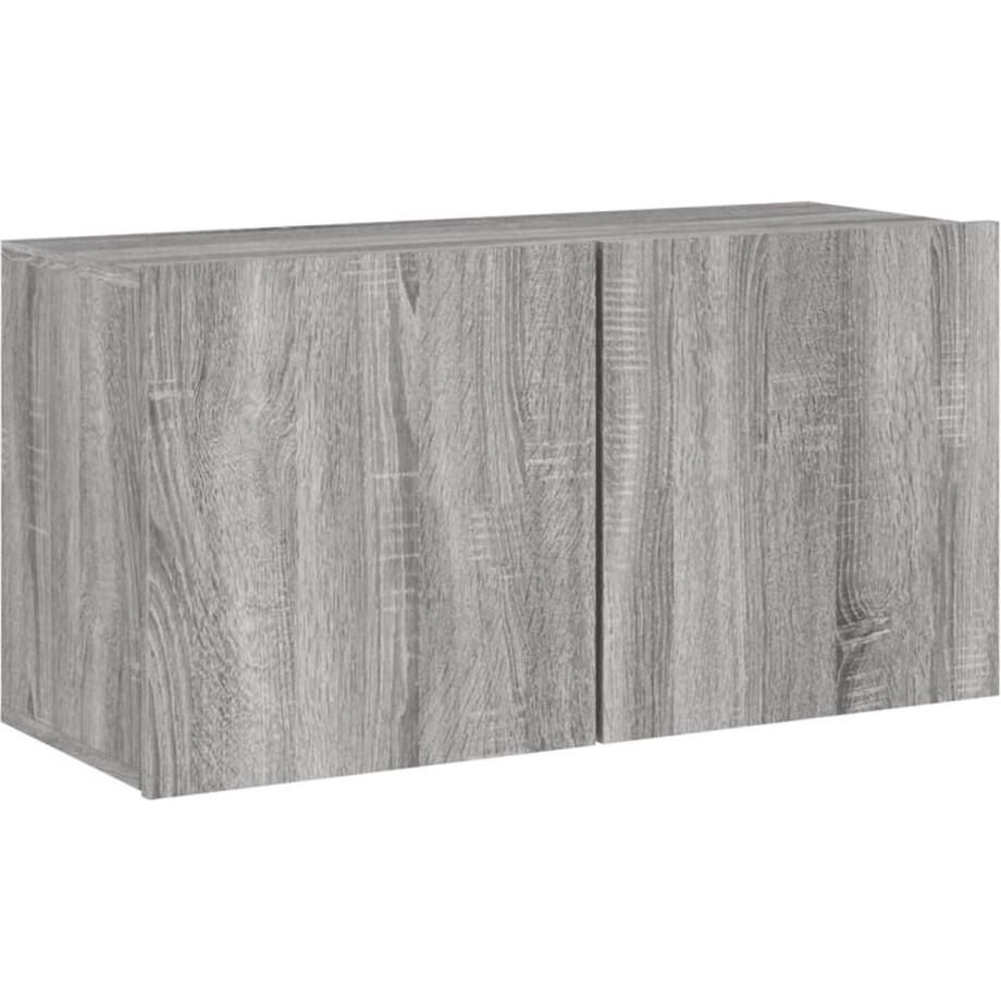 vidaXL - Tv-meubel - wandgemonteerd - 80x30x41 - cm - grijs - sonoma - eikenkleurig afbeelding 1