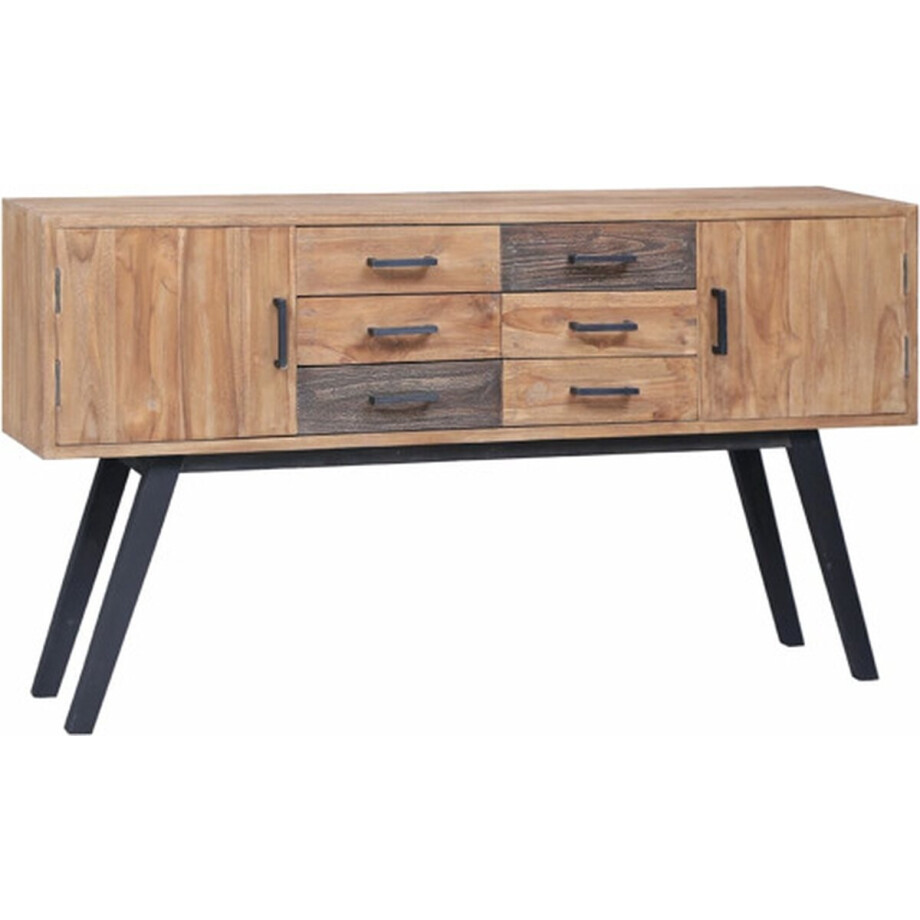 vidaXL - Bijzetkast - 110x30x75 - cm - massief - teakhout vidaXL - Bijzetkast - 110x30x75 - cm - massief - teakhout afbeelding 1
