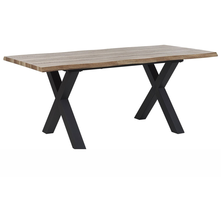 BELIANI BRONSON - Uitschuifbare eettafel - Lichthout - 90 x 140/180 cm - MDF afbeelding 1