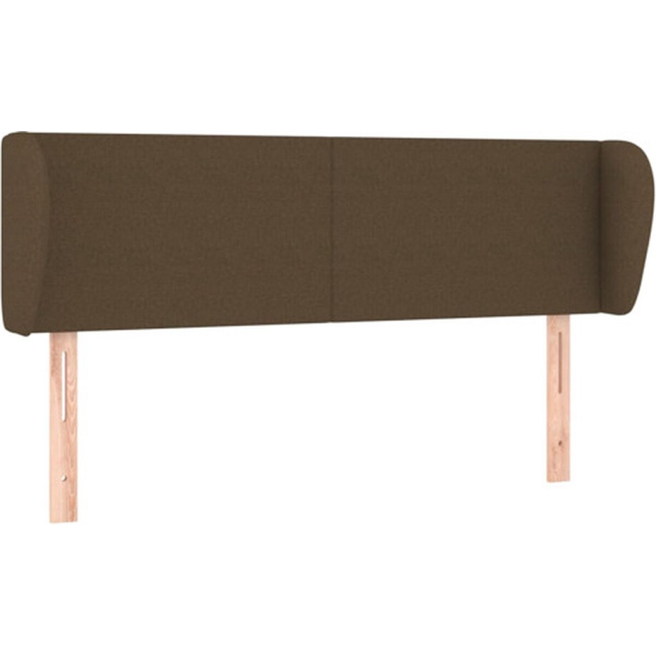 vidaXL - Hoofdbord - met - randen - 147x23x78/88 - cm - stof - donkerbruin afbeelding 1