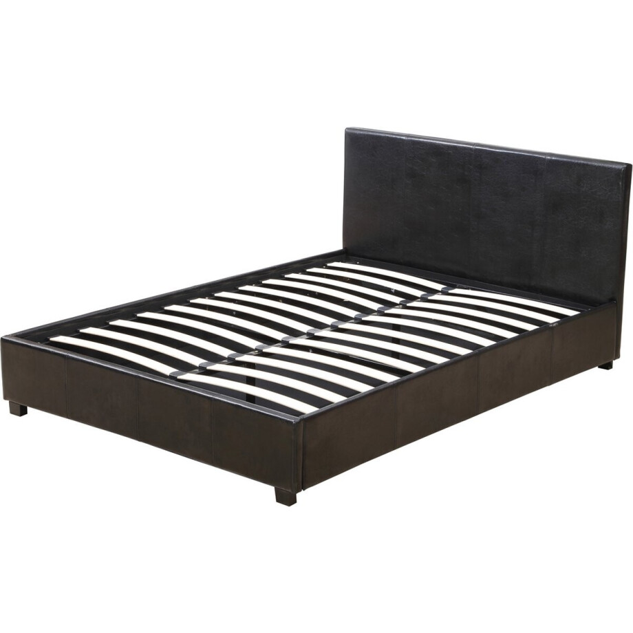 Tweepersoonsbed met opbergruimte bed "Carla" - 140 x 190 cm - Zwart Tweepersoonsbed met opbergruimte bed "Carla" - 140 x 190 cm - Zwart afbeelding 1