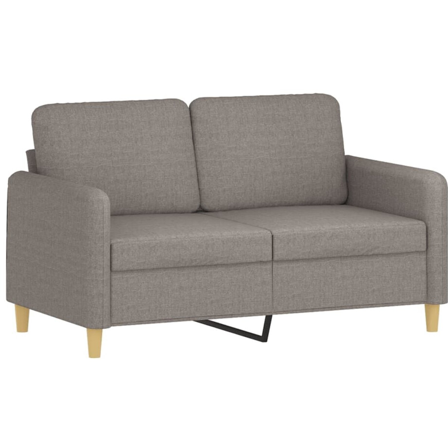 vidaXL - Tweezitsbank - 120 - cm - stof - taupe afbeelding 1